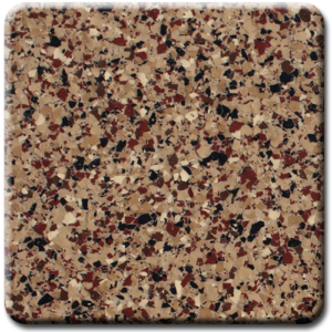 Epoxy flooring Ultra Chestnut with Rust Red garage floor coating color sample